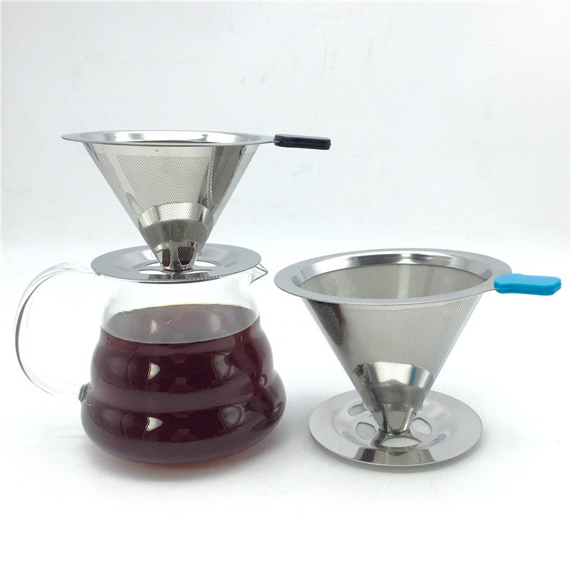 Free shipping stainless steel coffee filter / coffee filter cup portable manual brew drip filters coffee tea tools 1-2cup 3-4cup