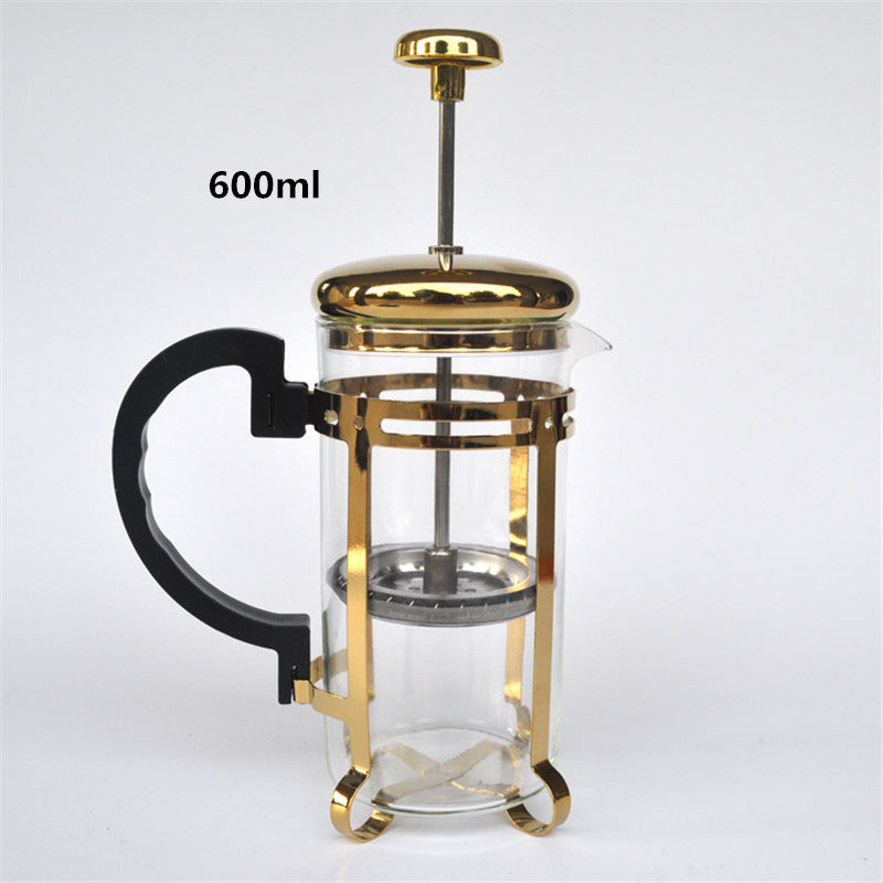 600ML golden glass filter coffee maker / tea strainer percolating cup coffee machine tea cup coffee filter tools Kitchen Tools