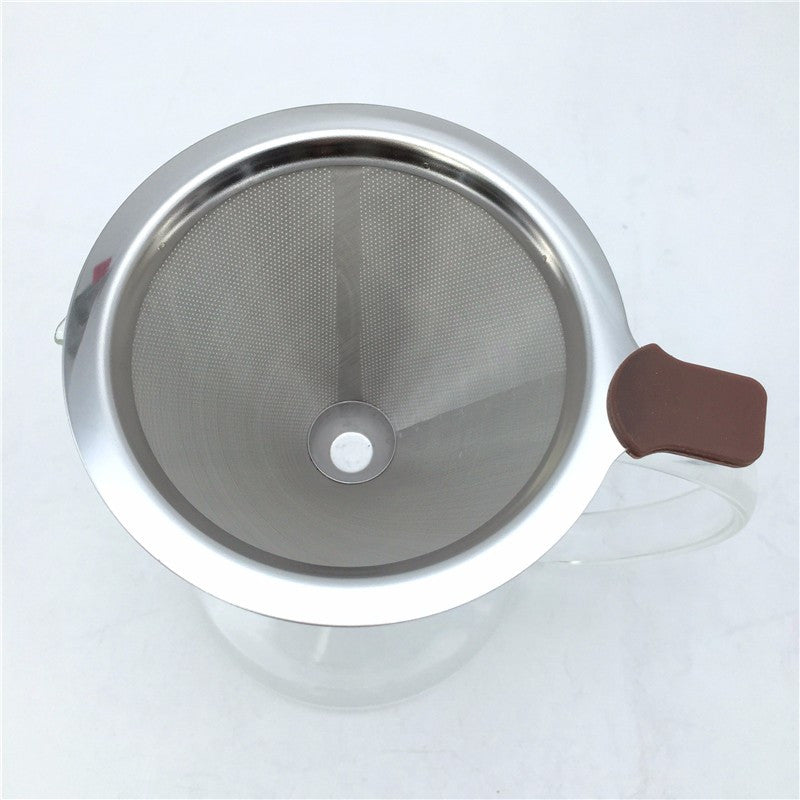 600ML glass pot + stainless steel coffee filter / filters coffee pot brewing tool glass measuring cup teapot Coffee ware