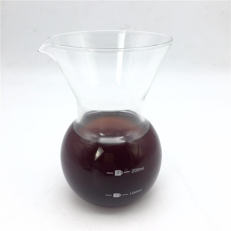 The new 200ML glass coffee pot + metal filter /multi-functional glass measuring cup teapot manual brew pot coffee tea tools