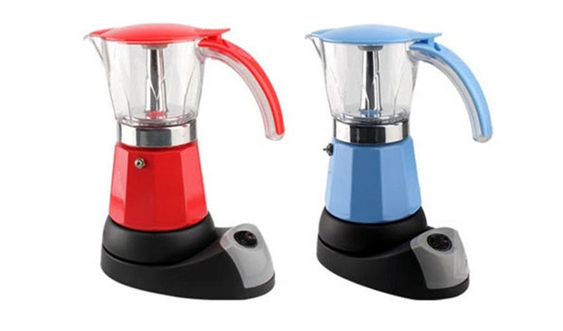 6 cups filter cartridge material Aluminium electric Moka pot/Mocha coffee pots filtering tools filter coffee pot in red and blue