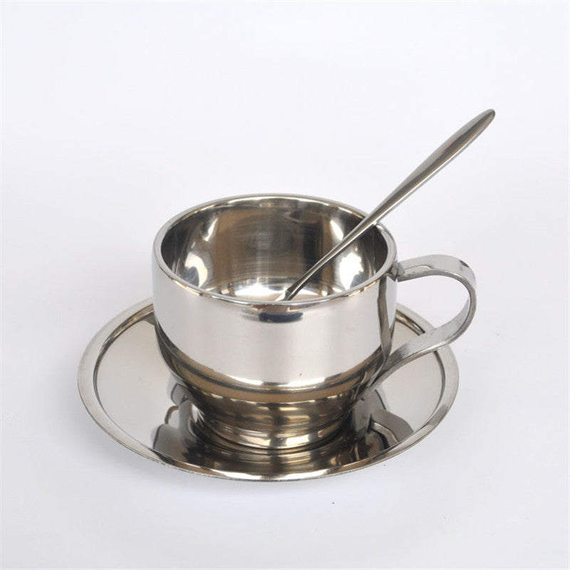 150ML stainless steel coffee mugs and tea cups / high-quality cup and saucer coffee and tea spoon combination package toolC-030A