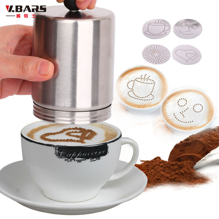 304 stainless steel fancy coffee powder Coffee Stencil mould cappuccino garland mold