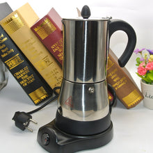 Load image into Gallery viewer, 1PC $ Cups Counted Espresso Coffee Maker Stainless steel Electrical Moka Pot 220V Euro Plug

