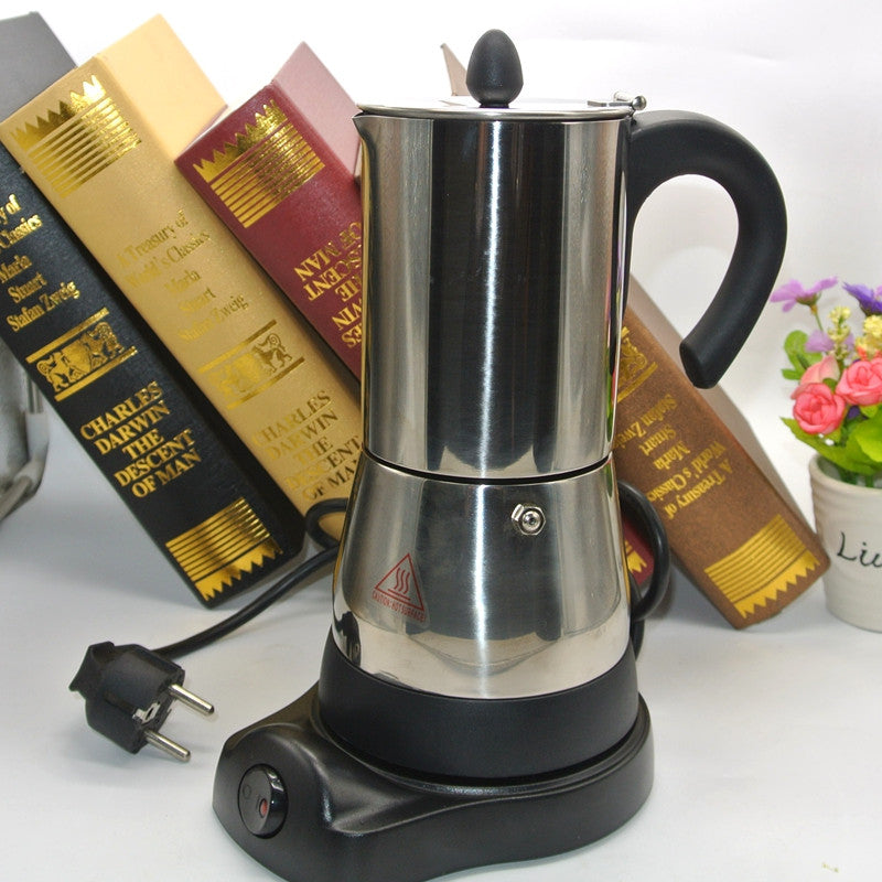 1PC $ Cups Counted Espresso Coffee Maker Stainless steel Electrical Moka Pot 220V Euro Plug