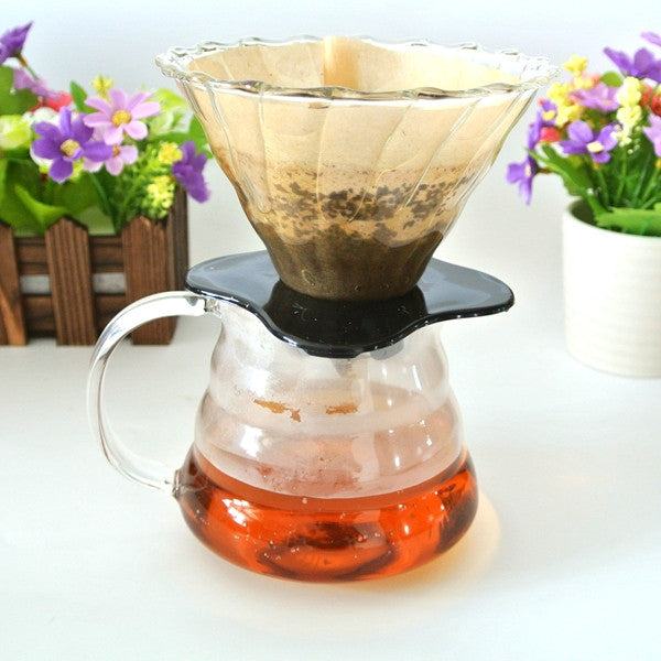Free Shipping Hand Hot Coffee Drip Set One V60 Dripper + One Coffee Serever+ 40Pcs Coffee Filters