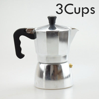 1PC Free Shipping 3/6 Cups Espresso Aluminum moka pot  Classic Coffee Mocha