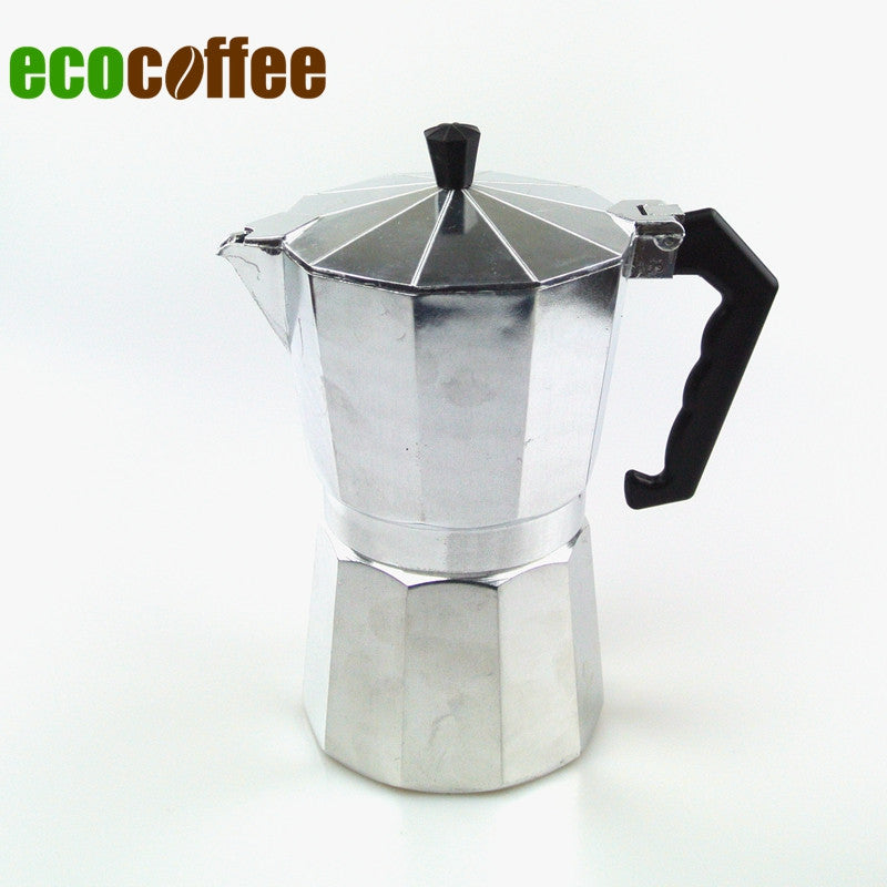 Free Shipping High Quality Espresso Aluminum moka pot  Espresso Coffee Makers  3 Cups 6Cups 9 Cups 12Cups
