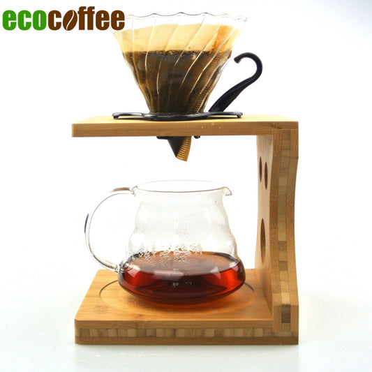1 Set Free Shipping Bamboo Coffee Dripper Rack Coffee Makers Sets