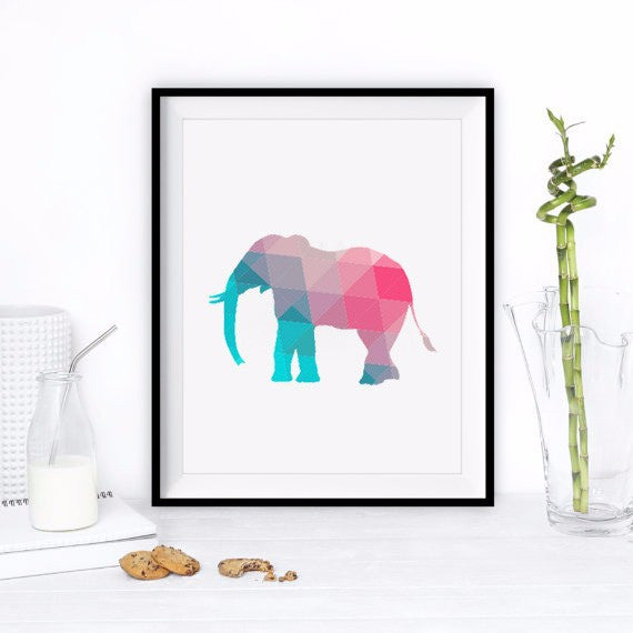 Colorful Elephant Canvas Art Print Poster, Wall Pictures for Home Decoration, Wall Decor FA237-2