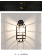 Load image into Gallery viewer, Waterproof Outdoor Wall Lighting E27 Bulb Retro Vintage Black Glass for Garden Porch Sconce Wall Lights 96 220V Sconce Luminaire
