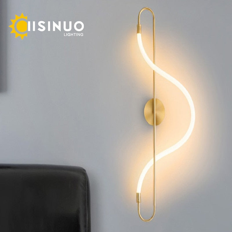 Nordic Creative Golden LED Wall Light Home Decoration Living room Bedside lamp 360 ° Adjustale Silicone Sconces Lighting Fixture