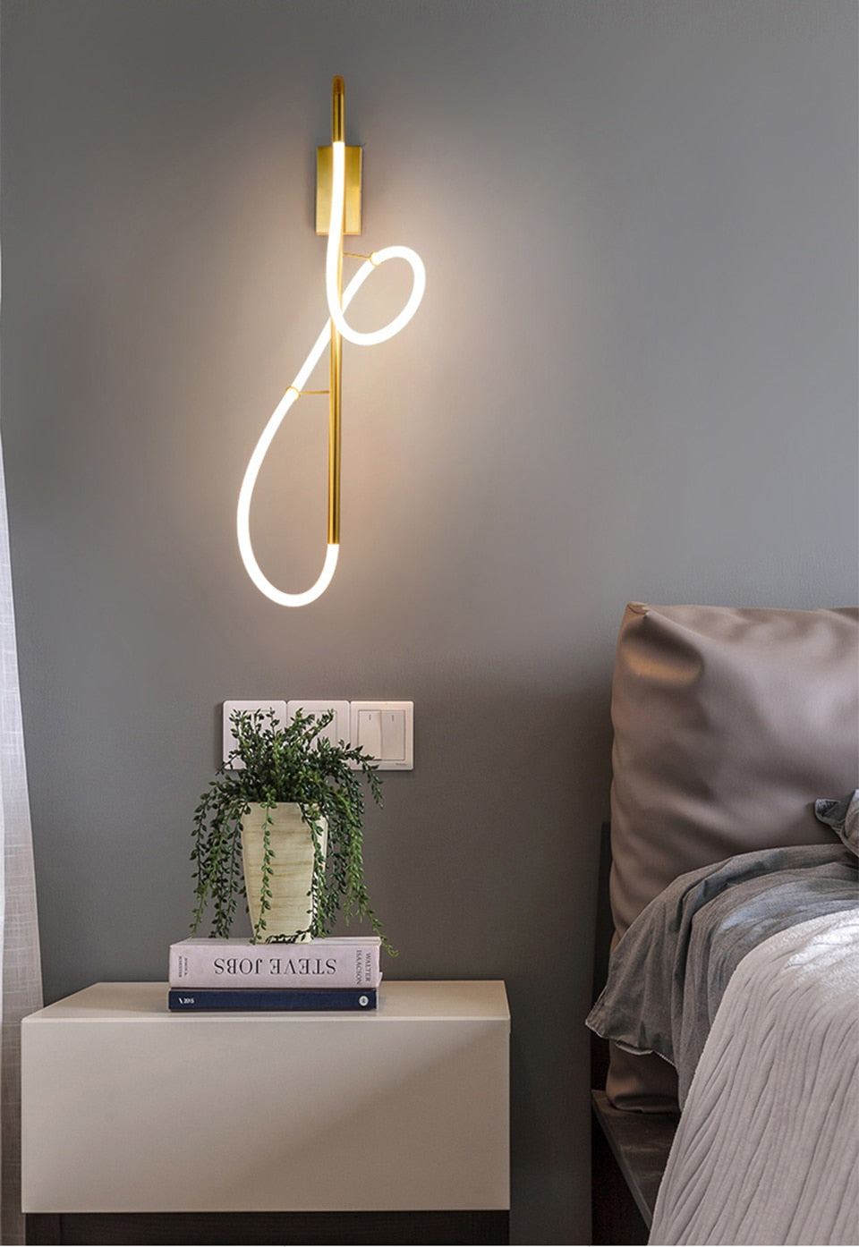 Nordic Creative Golden LED Wall Light Home Decoration Living room Bedside lamp 360 ° Adjustale Silicone Sconces Lighting Fixture