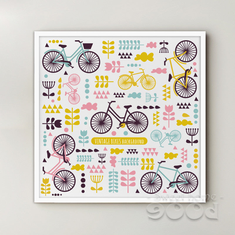Brief Bicycle Canvas Art Print Poster, Wall Pictures For Home Decoration Print On Canvas,  Wall Decor  337