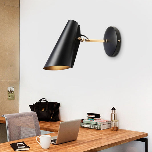Industrial Adjustable with switch Wall Lamp Creative Reading Bedside Vintage Retro Led E27 Wall Lights Fexible Black Gold