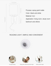 Load image into Gallery viewer, Modern reading wall lamps bedside wall light with switch Fabric lampshade E27 holder Adjustable Tube Home indoor Bedroom Fixture
