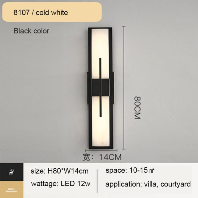 New Modern Copper Outdoor Waterproof IP65 Wall Mounted Lamp LED Wall Lighting Garden porch Sconce Light 96/220V Sconce Luminaire