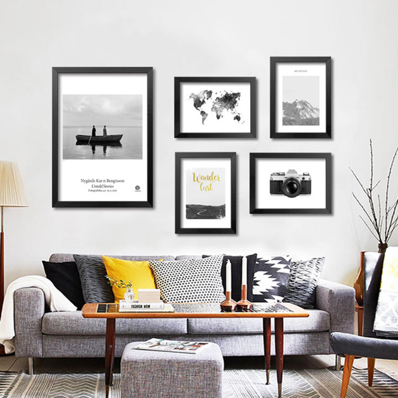 Wall Pictures For Living Room Wall Art Canvas Painting Grey Map Posters And Prints Nordic Decoration Cuadros No Poster Frame