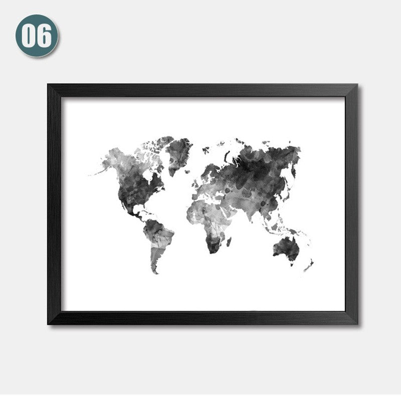 Wall Pictures For Living Room Wall Art Canvas Painting Grey Map Posters And Prints Nordic Decoration Cuadros No Poster Frame