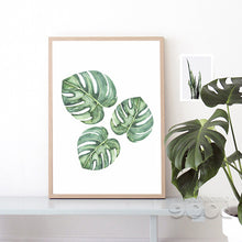 Load image into Gallery viewer, Watercolor Tropical Leaf Canvas Art Print Poster,  Wall Pictures for Home Decoration, Giclee Wall Decor CM011-2&amp;3

