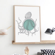 Load image into Gallery viewer, Marine Animals Canvas Art Print Poster, Octopus Wall Pictures for Home Decoration, Giclee Print Wall Decor CM010
