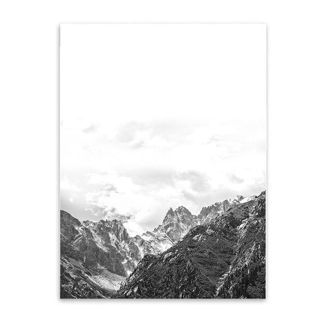 Nordic Style Mountain Canvas Art Print Painting Poster, Wall Pictures for Home Decoration, Wall Decor BW002