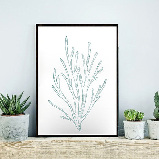 Sea Life Plant Canvas Art Print Painting Poster,  Coral Wall Pictures for Home Decoration,  Home Decor CM005
