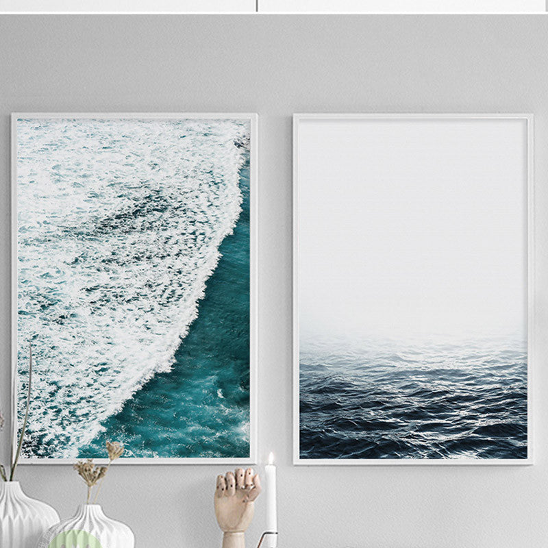 Modern Posters And Prints Blue Sea Wall Art Canvas Painting Wall Pictures For Living Room Nordic Decoration No Poster Frame