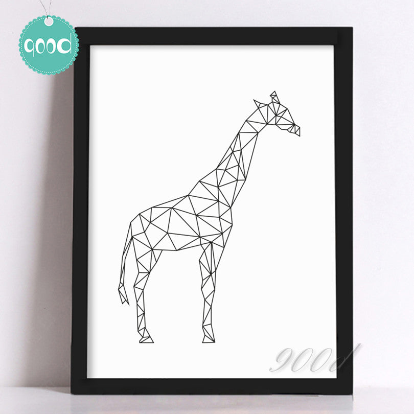 Geometric Giraffe Canvas Art Print Painting Poster, Wall Pictures for Home Decoration, Wall decor FA221-5