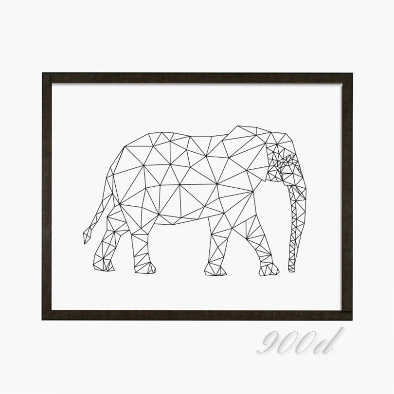Geometric Elephant Canvas Art Print Painting Poster, Wall Pictures for Home Decoration, Home Decor FA383