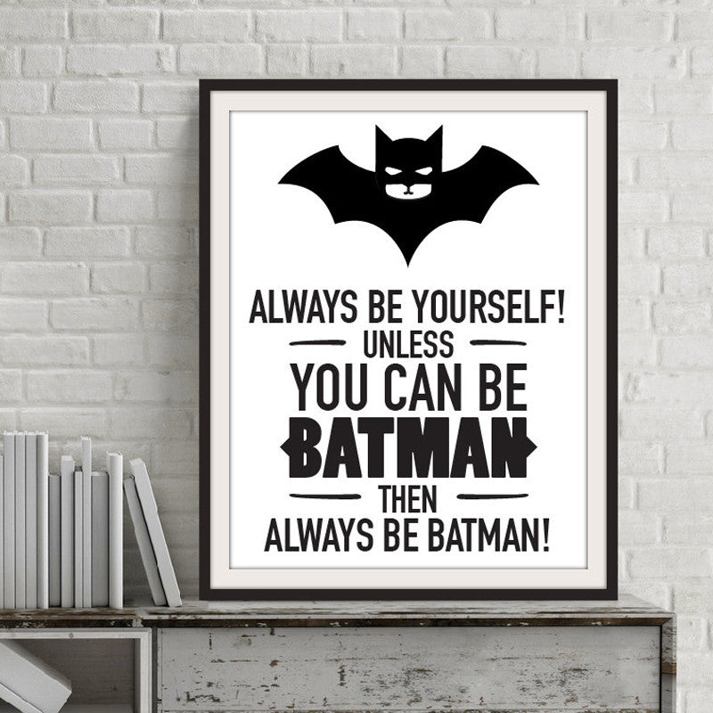 Batman Quotes Canvas Art Painting on Canvas, Poster Oil Painting by Numbers Wall Pictures for Living Room, No Frame