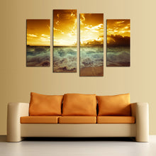 Load image into Gallery viewer, 4 Pcs(No Frame) High Quality Hot Sell The Family Decorates Sea wave Print in the Oil Painting On  Canvas Wall Art Picture Gift
