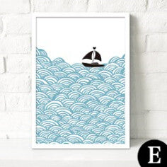 Cartoon Fish Ocean Motivational Typography Quotes Mediterranean Art Print Poster Nautical Wall Picture Canvas Painting Home Deco