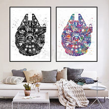 Load image into Gallery viewer, Watercolor Star Wars Ship Pop Movie Art Prints Poster Abstract Canvas Painting No Frame Living Room Decor PP063

