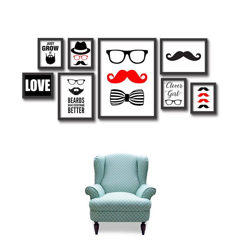 Cartoon Father hero dad Family Moustache Poster decoration oil paintings art canvas painting wall picture home decor kids