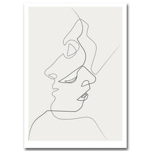 Load image into Gallery viewer, KISS - One Line Drawing Face Sketches Minimalist Art Canvas Poster Painting Black White Abstract Picture Print Modern Home Decor
