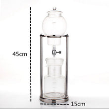 Load image into Gallery viewer, 600ML large capacity stainless steel frame glass ice drip pot / high quality drip coffee maker ice drip coffee filters tool
