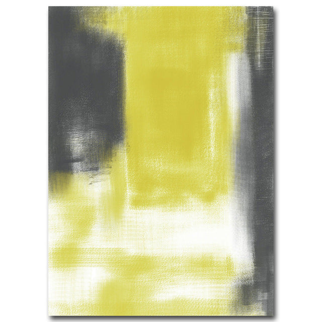Gray and Yellow Abstract Minimalist Art Canvas Poster Painting Wall Picture Print Modern Home Living Room Decoration