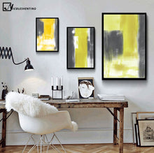 Load image into Gallery viewer, Gray and Yellow Abstract Minimalist Art Canvas Poster Painting Wall Picture Print Modern Home Living Room Decoration
