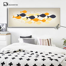 Load image into Gallery viewer, Nordic Art Fishes Canvas Poster Abstract Minimalist Art Painting Wall Picture Huge Print Home Living Room Bedroom Decoration

