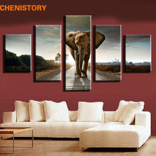 Load image into Gallery viewer, unframed 5pc animal Elephant Painting Canvas modern home decoration wall art picture for living room large print painting

