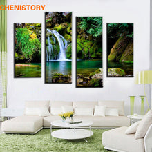 Load image into Gallery viewer, Unframed 4 Panel Waterfall And Green Lake Large HD Picture Modern Home Wall Decor Canvas Print Painting For Living Room Artwork
