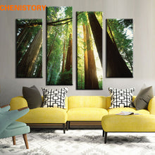 Load image into Gallery viewer, Unframed 4 Panel Green Forest Landscape Modern Large HD Print Painting Wall Art Picture For Wall Decor Home Decoration Artwork
