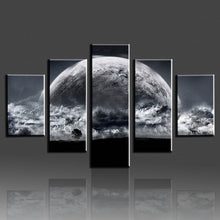 Load image into Gallery viewer, Unframed 5 Panel Grey Sky Space Universe Landscape Painting On Canvas Cuadros Modern Earth Wall Art Picture For Room Decoration
