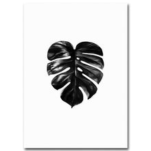 Load image into Gallery viewer, Watercolor Tropical Plant leaves Crow Art Canvas Poster Painting Black White Wall Picture Print Modern Home Room Decoration
