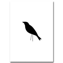 Load image into Gallery viewer, Watercolor Tropical Plant leaves Crow Art Canvas Poster Painting Black White Wall Picture Print Modern Home Room Decoration
