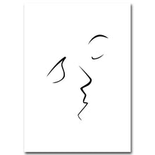 Load image into Gallery viewer, Nordic Art Kiss Fashion Girl Red Lip Canvas Poster Minimalism Painting Abstract Wall Picture Print Modern Home Living Room Decor
