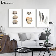 Load image into Gallery viewer, Birs Stone Feather Minimalist Nordic Art Canvas Poster Painting A4 Abstract Funny Wall Picture Print Modern Home Room Decoration
