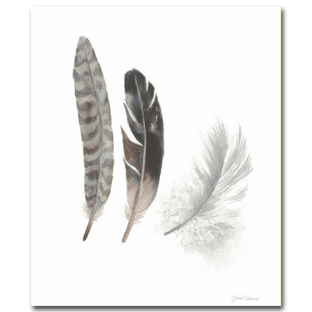 Birs Stone Feather Minimalist Nordic Art Canvas Poster Painting A4 Abstract Funny Wall Picture Print Modern Home Room Decoration