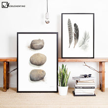 Load image into Gallery viewer, Birs Stone Feather Minimalist Nordic Art Canvas Poster Painting A4 Abstract Funny Wall Picture Print Modern Home Room Decoration
